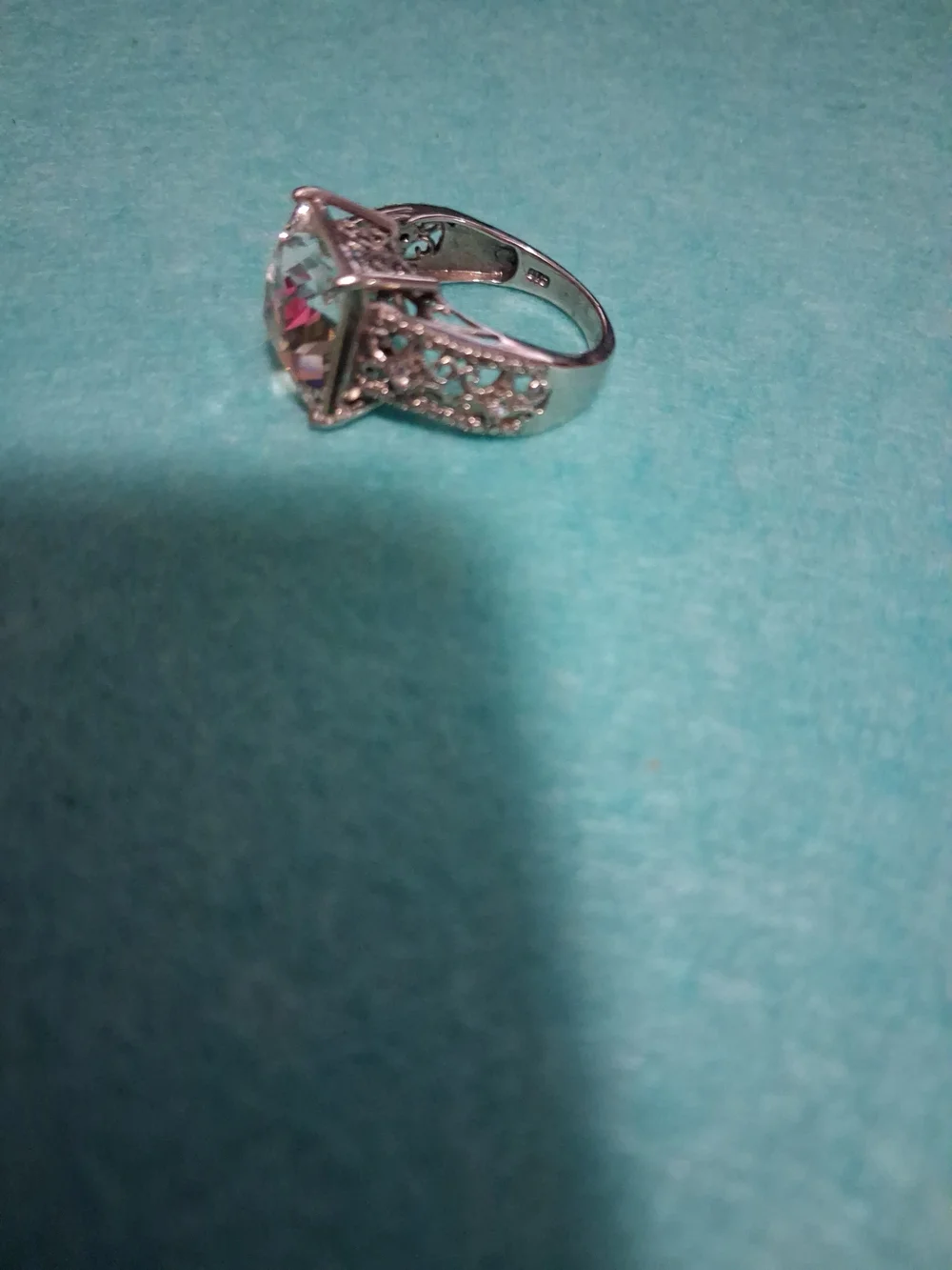 Silver-Tone Clear Stone Statement Ring - Women's Jewelry